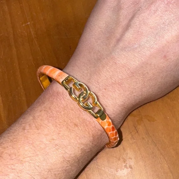 Gucci Jewelry Vintage Gucci Snakeskin Bracelet 24k Gold Plated